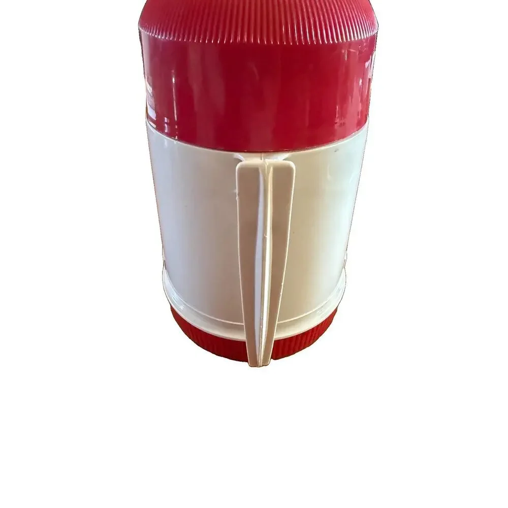 Vintage Thermos Model 6002 Red & White 10 oz Wide Mouth Vacuum Food Jar Complete